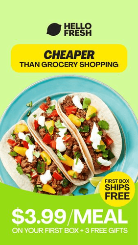 HelloFresh ad promotes cheaper than groceries