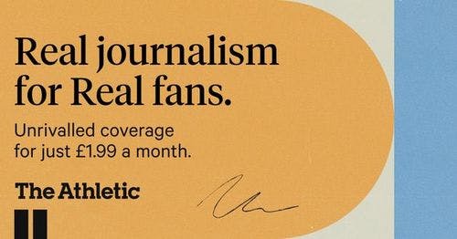 The Athletic ad for monthly subscription