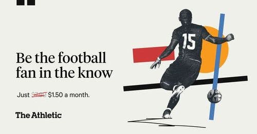 The Athletic ad for monthly subscription renewal